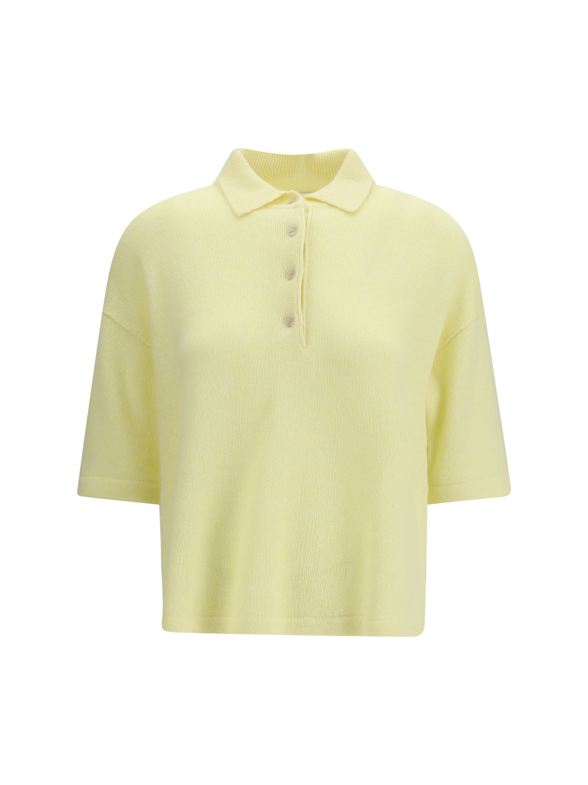 Cashmere Knit Polo — Yellow