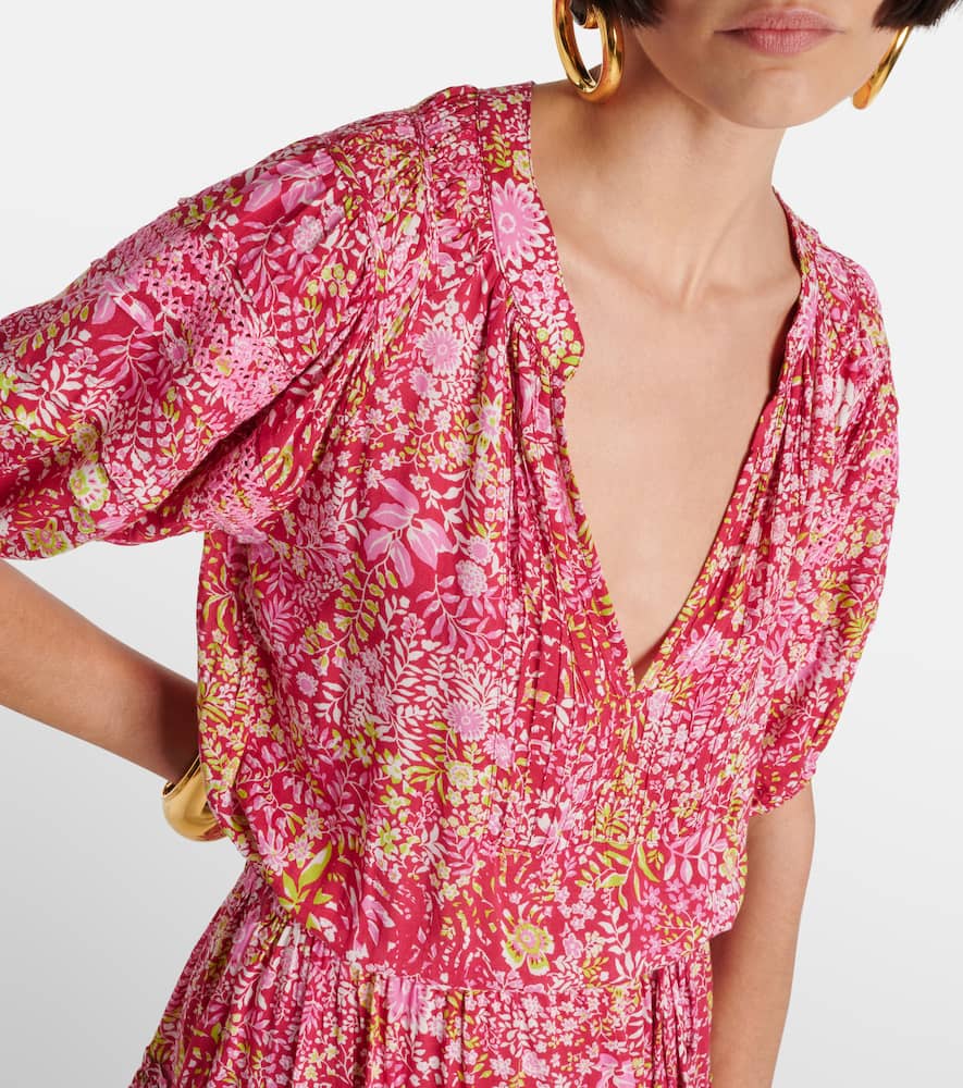Poupette St Barth Aurora floral ruffled minidress