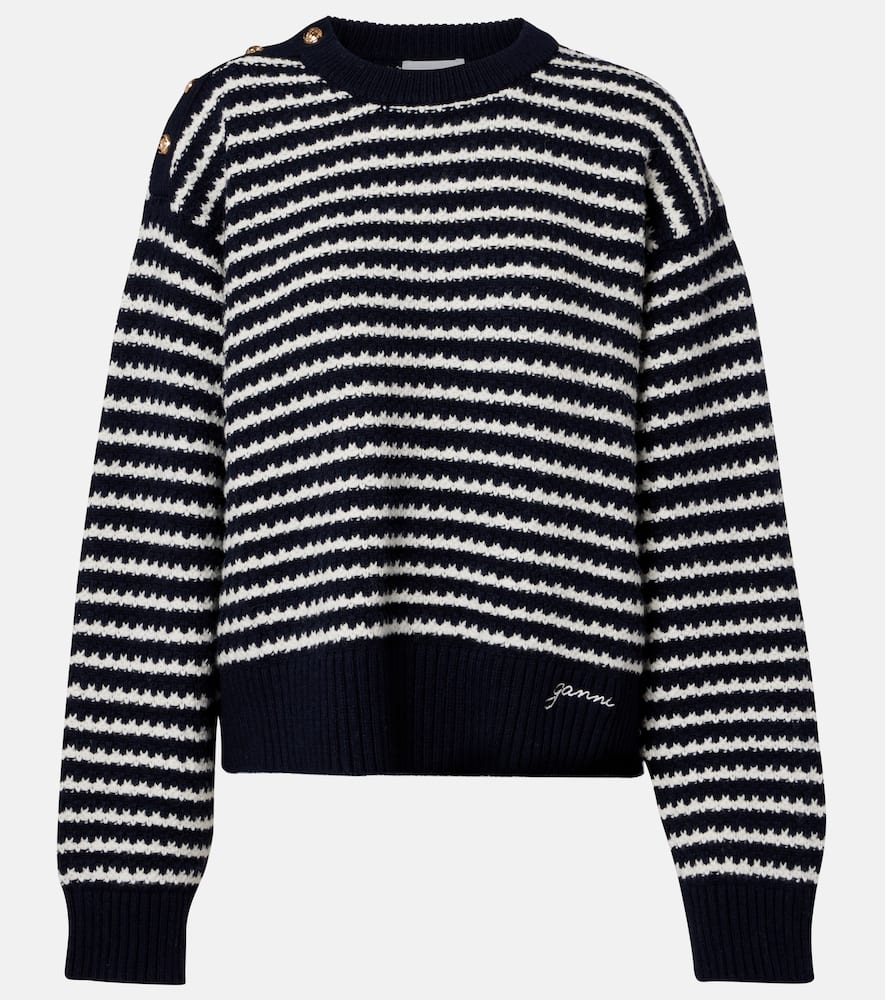 Striped wool and cotton sweater