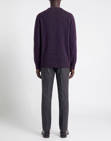 Man Sweater Dark purple Size 44 Wool