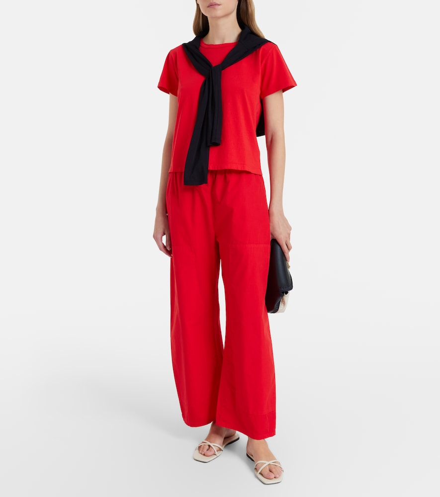 Kyoto cropped cotton wide-leg pants