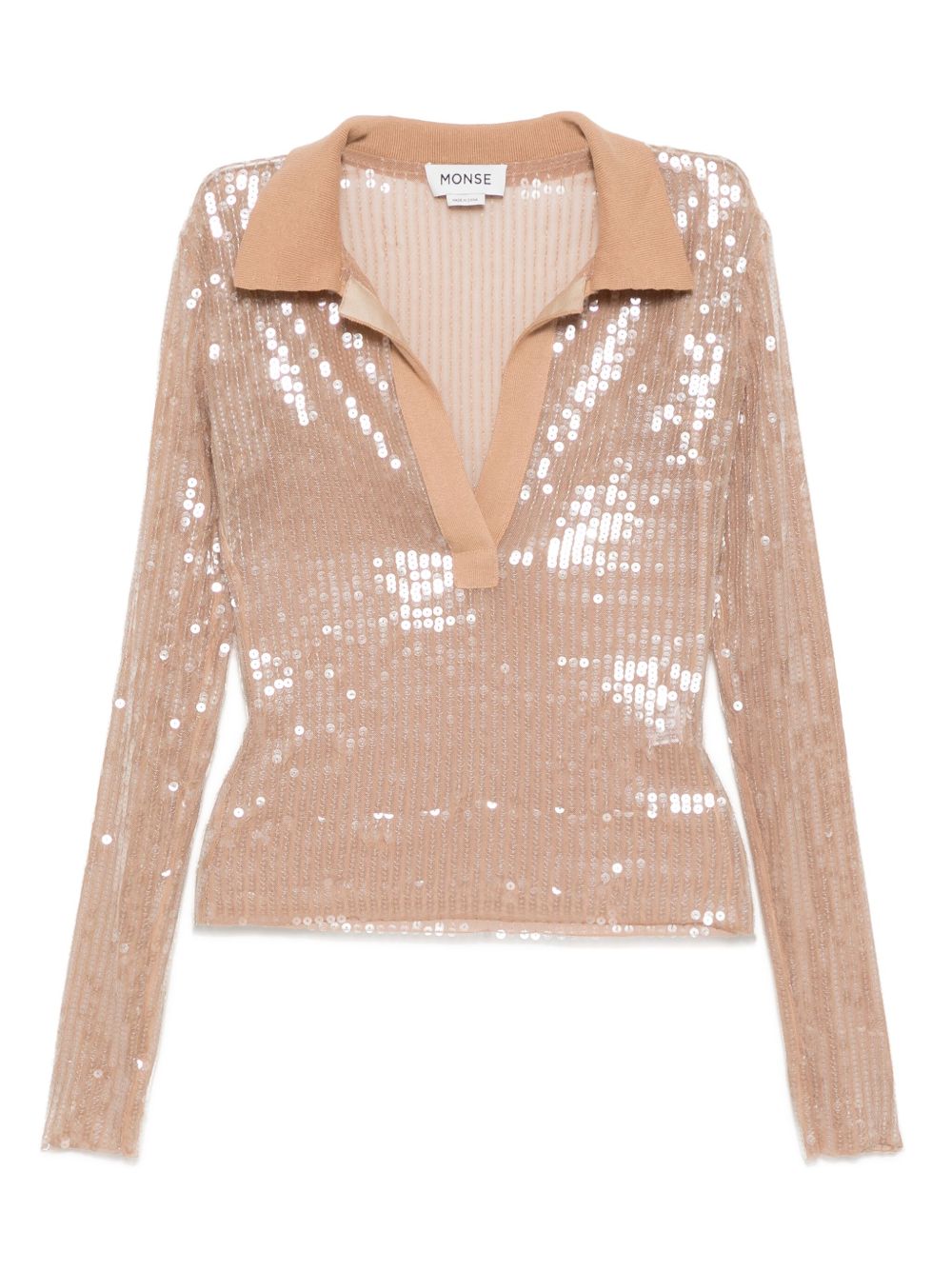 Monse sequin-embellished mesh top - Neutrals