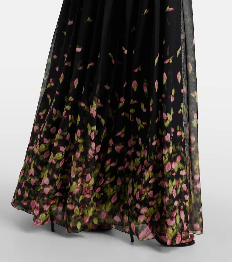 Erdem Floral silk voile gown