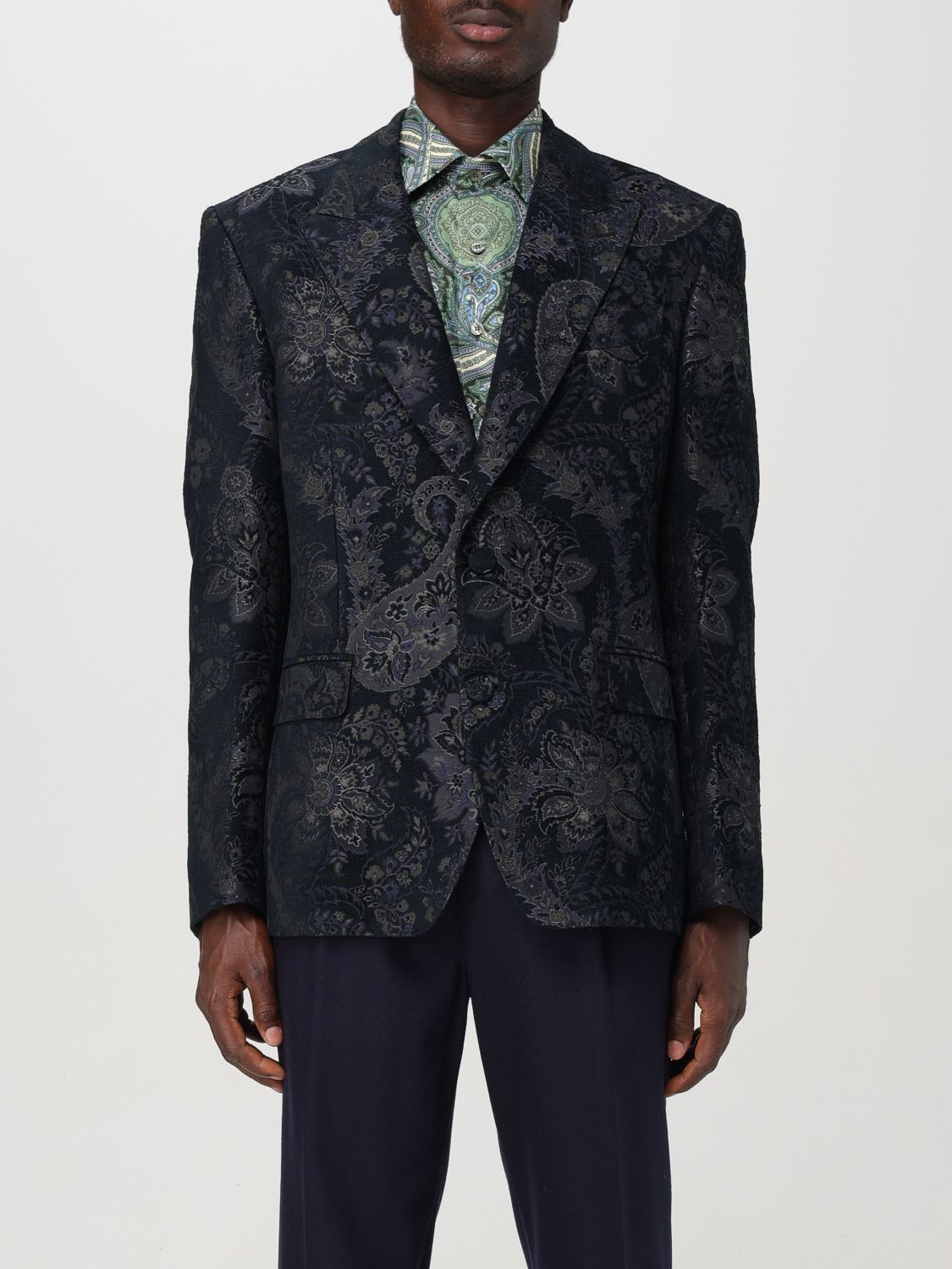 Paisley jacquard blazer - Blue