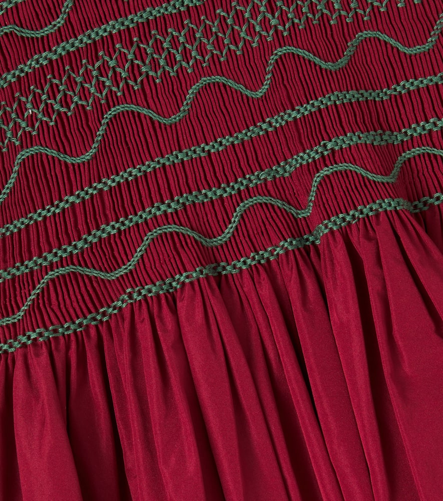 Victoria smocked taffeta dress