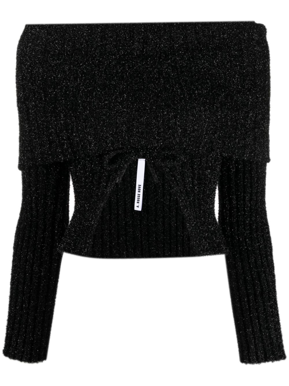 Ribbed cut-out cropped jumper - Black