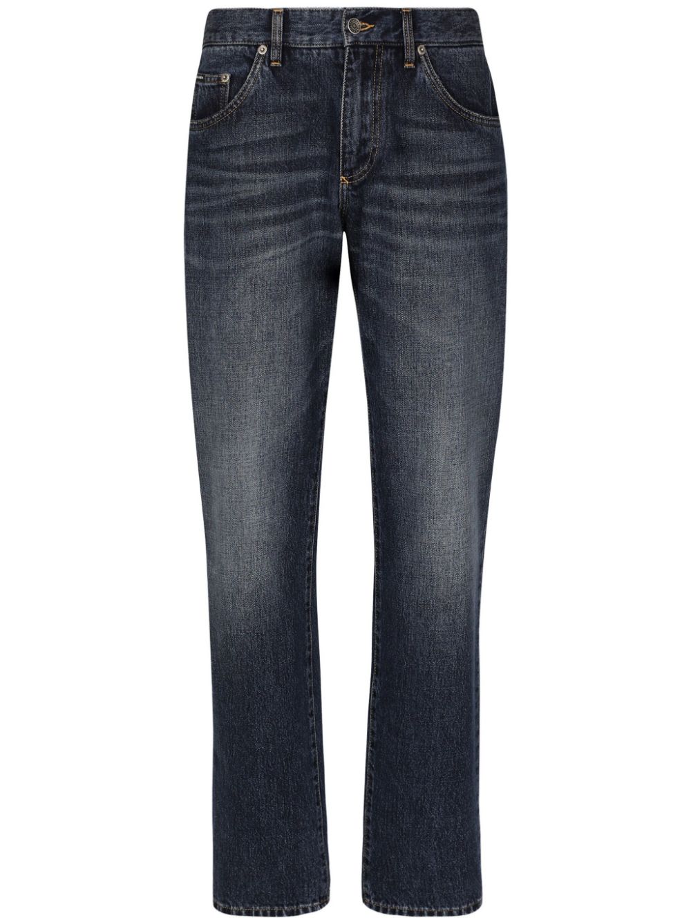 Mid-rise straight-leg jeans - Blue