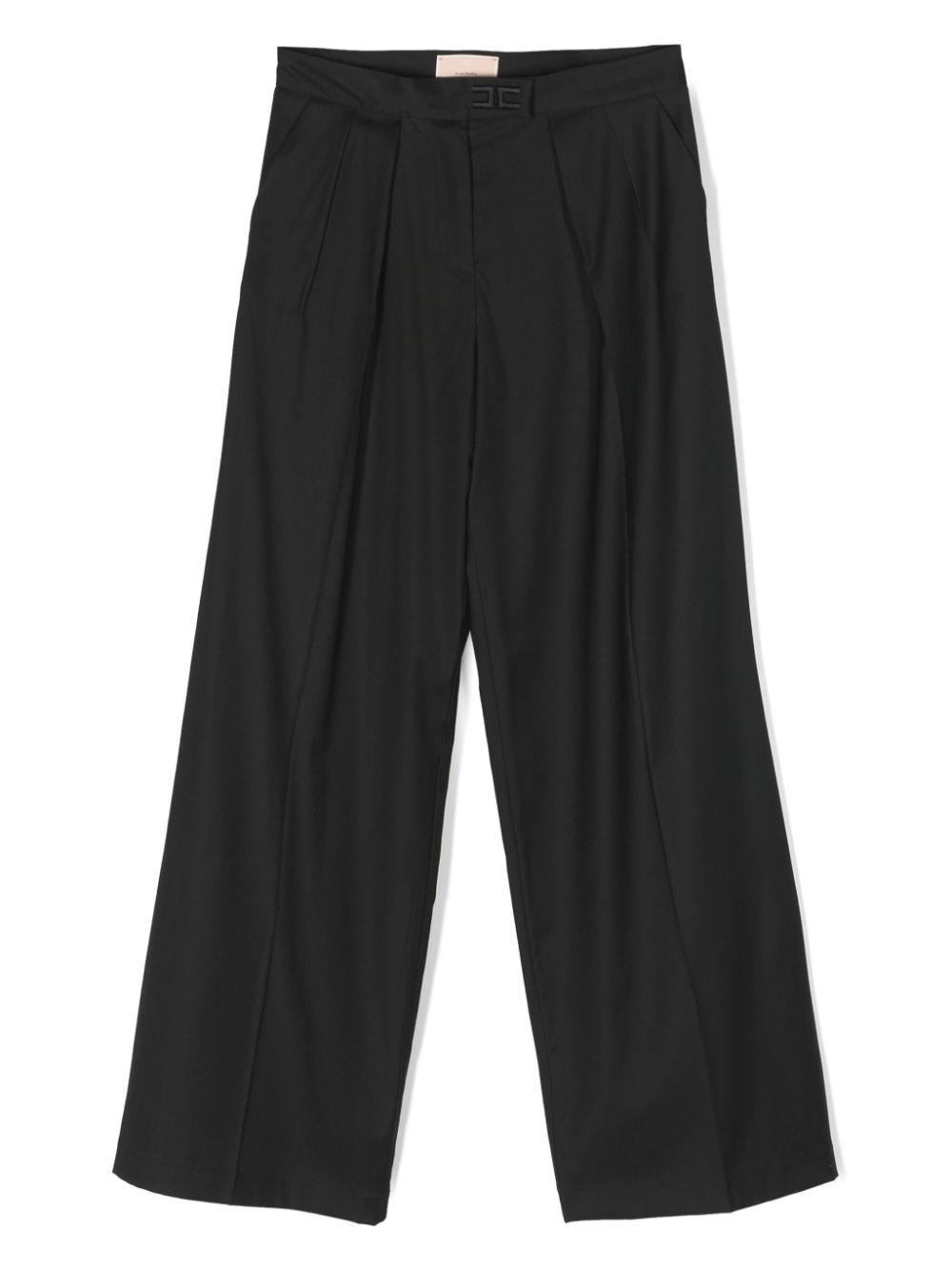 High-waist palazzo trousers - Black