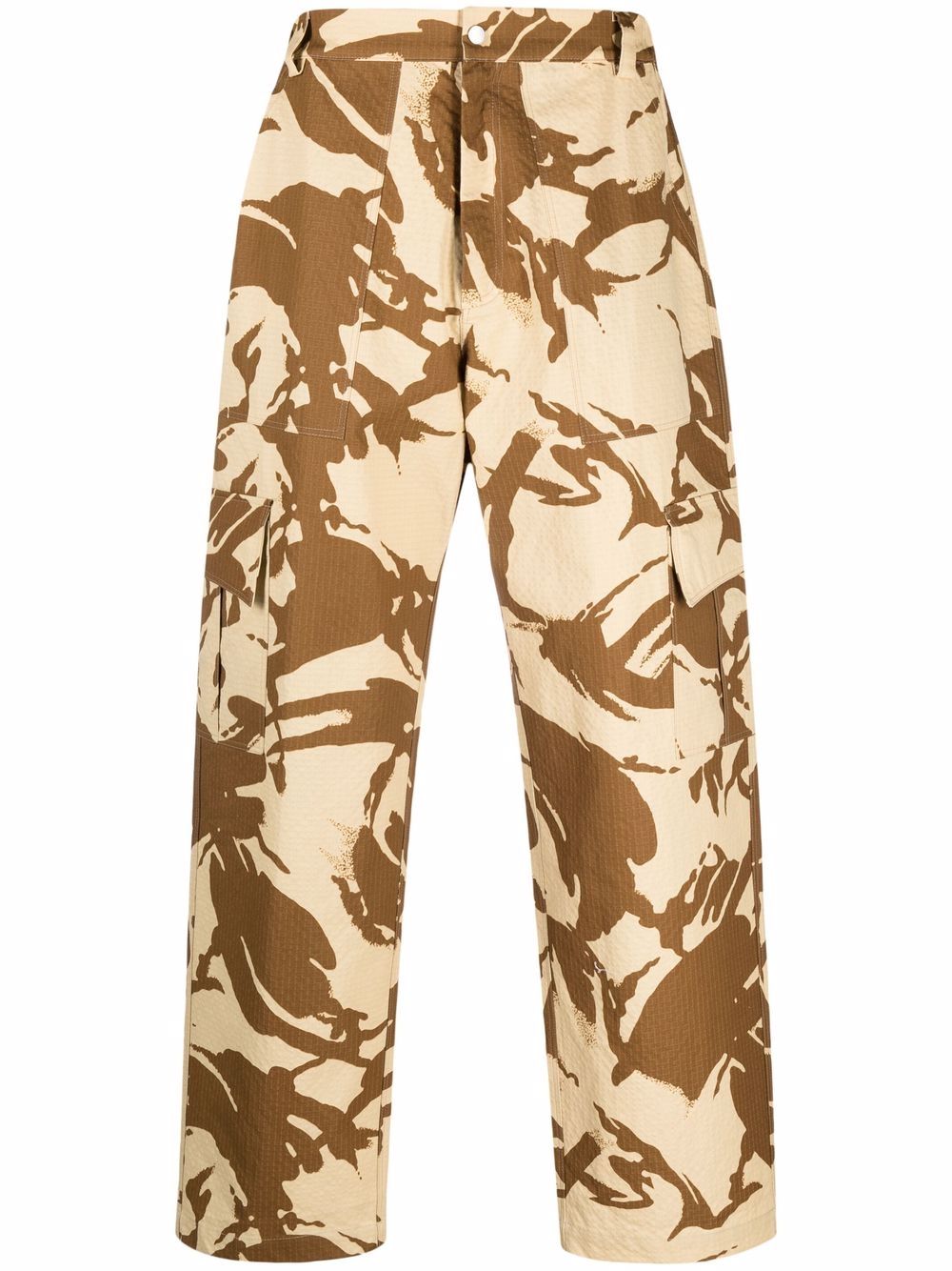 Camouflage-print cargo trousers - Neutrals