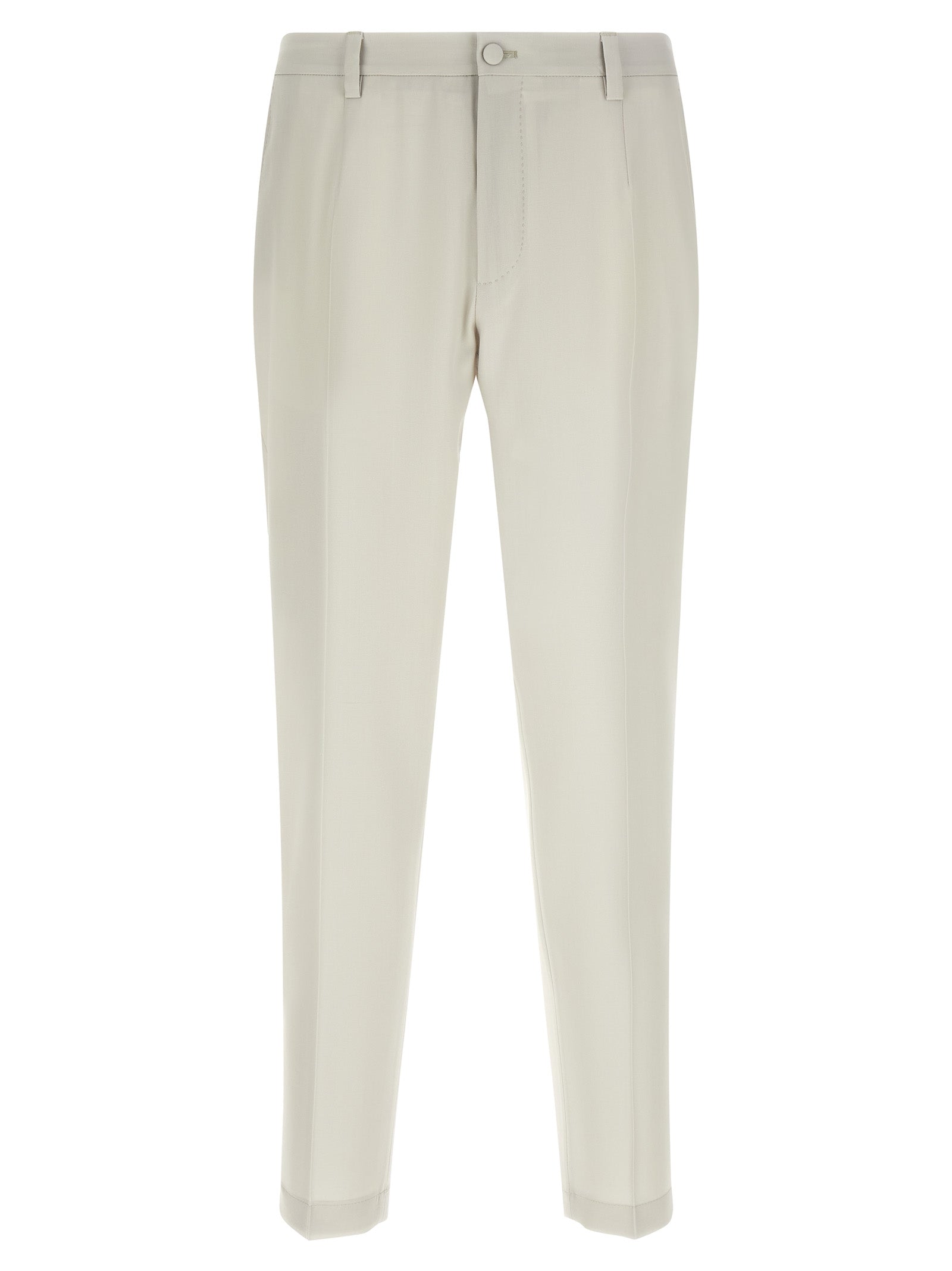 Virgin Wool Trousers — Beige