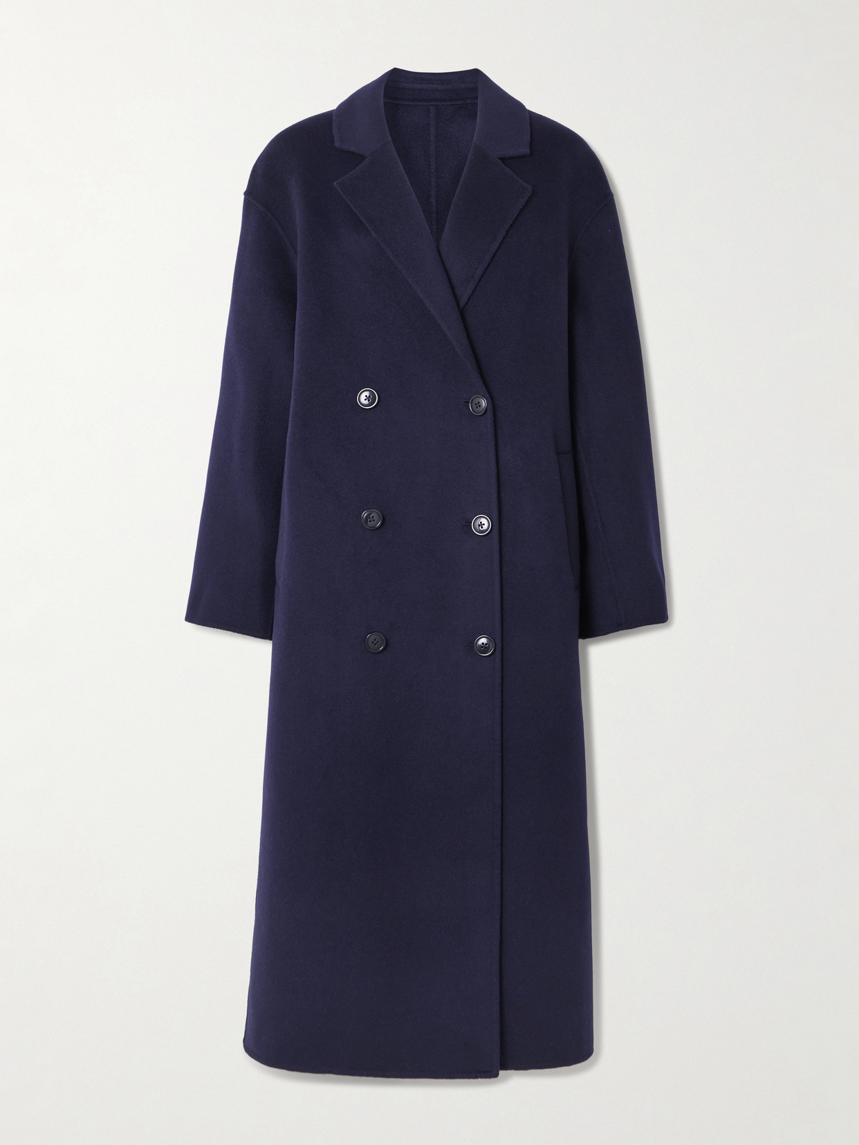Borneo Double-breasted Wool And Cashmere-blend Coat - Blue