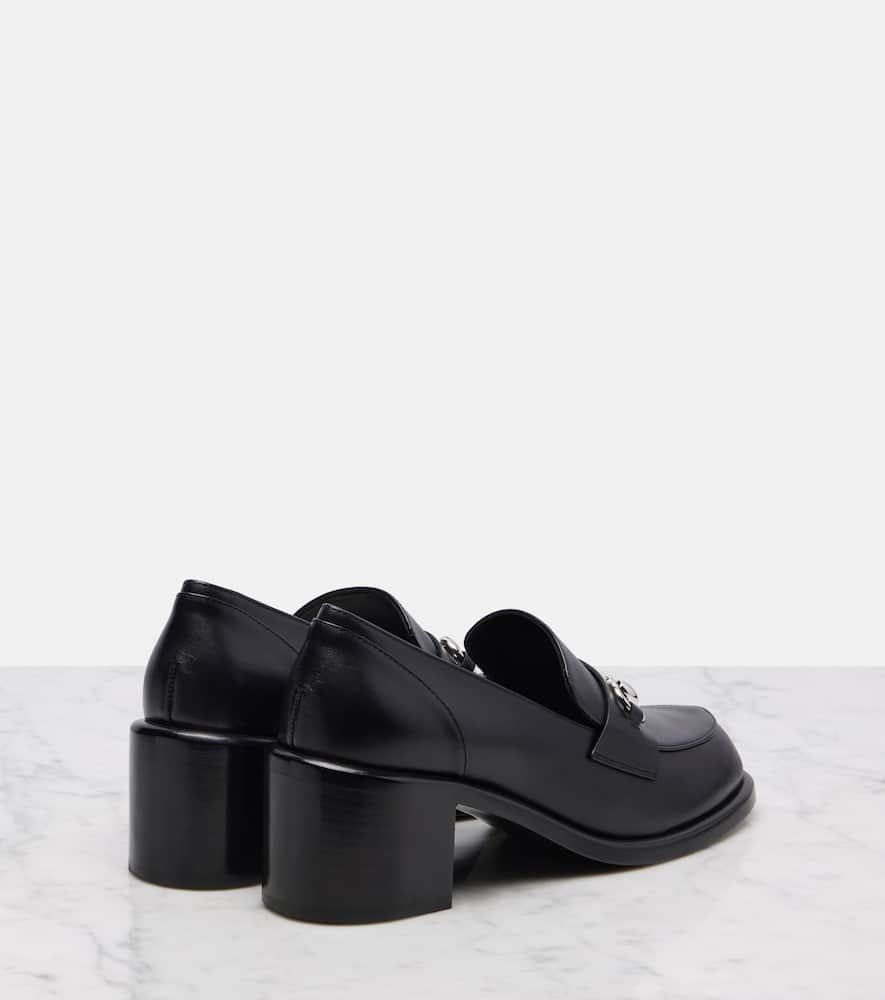 Horsebit leather loafer pumps