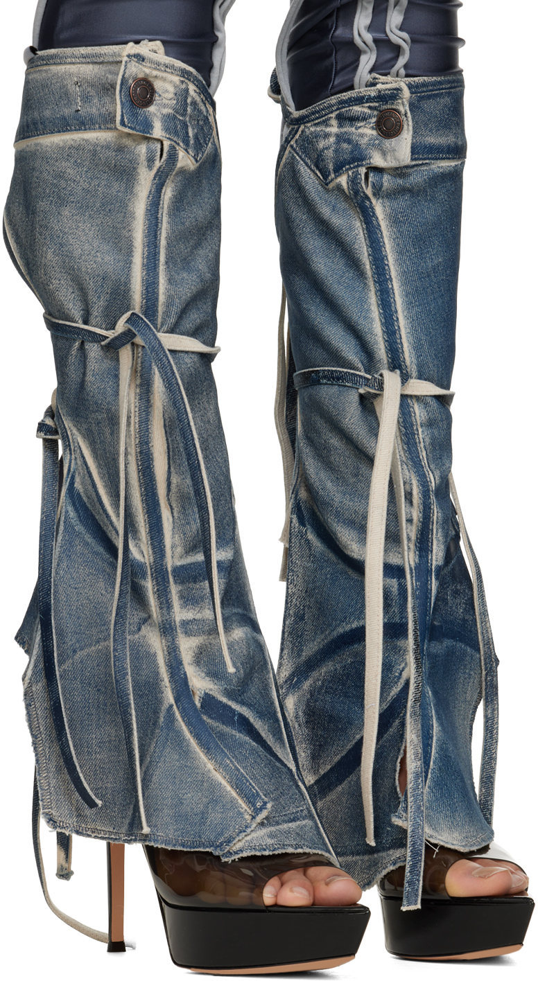 Blue Wrap Denim Leg Warmers