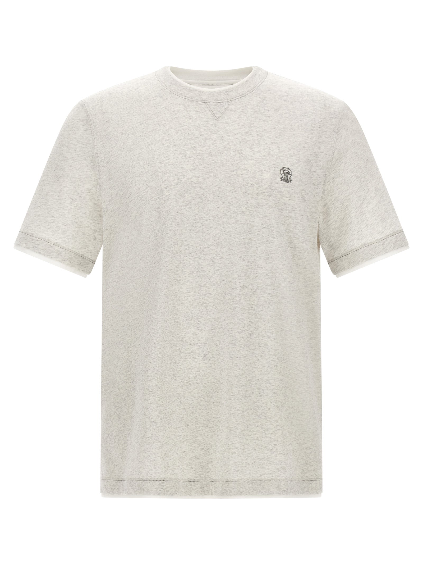 Logo-Embroidered Cotton T-Shirt — Gray