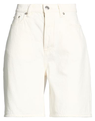 Samsøe Φ Samsøe Woman Denim shorts White Size 25 Organic cotton
