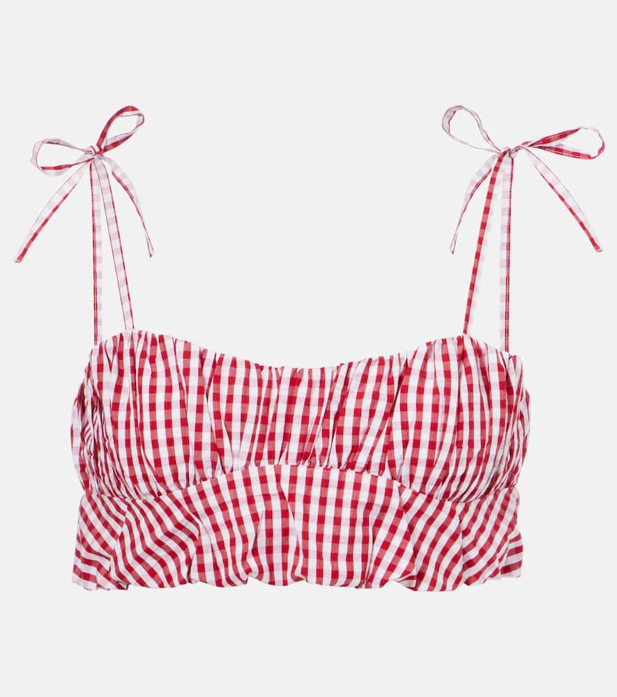 Faithfull Mira gingham cotton poplin crop top