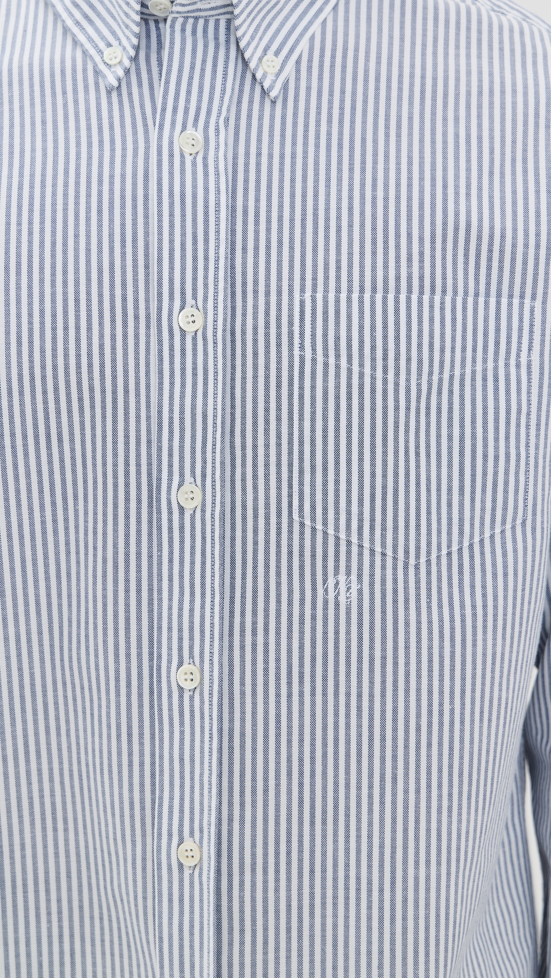 Knickerbocker Beefy Cotton Oxford Shirt Navy Stripe