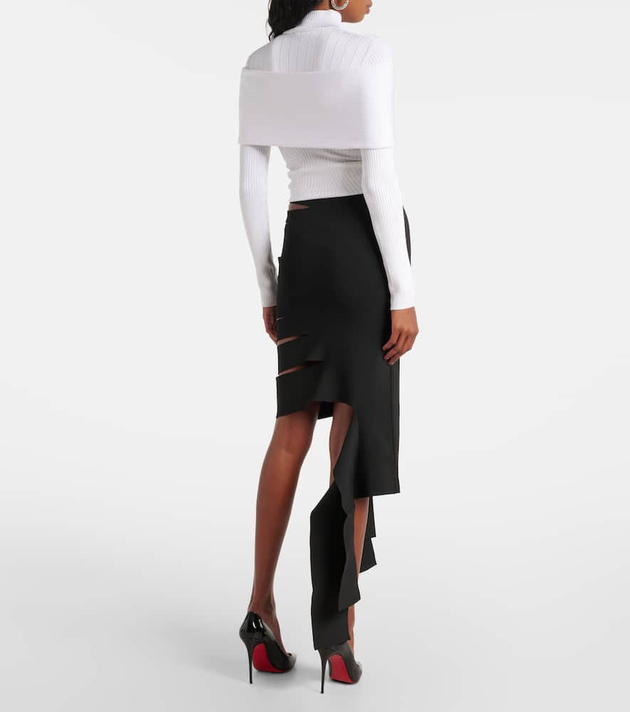 Asymmetric cutout midi skirt