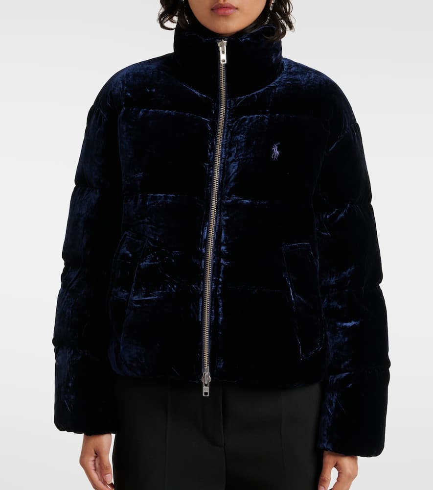 Velvet down jacket