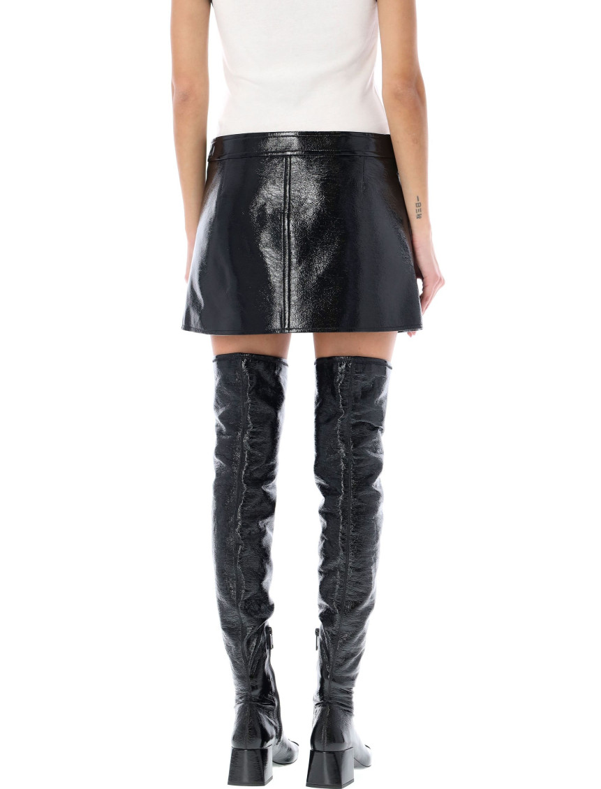 Buckled Zipped Mini Skirt