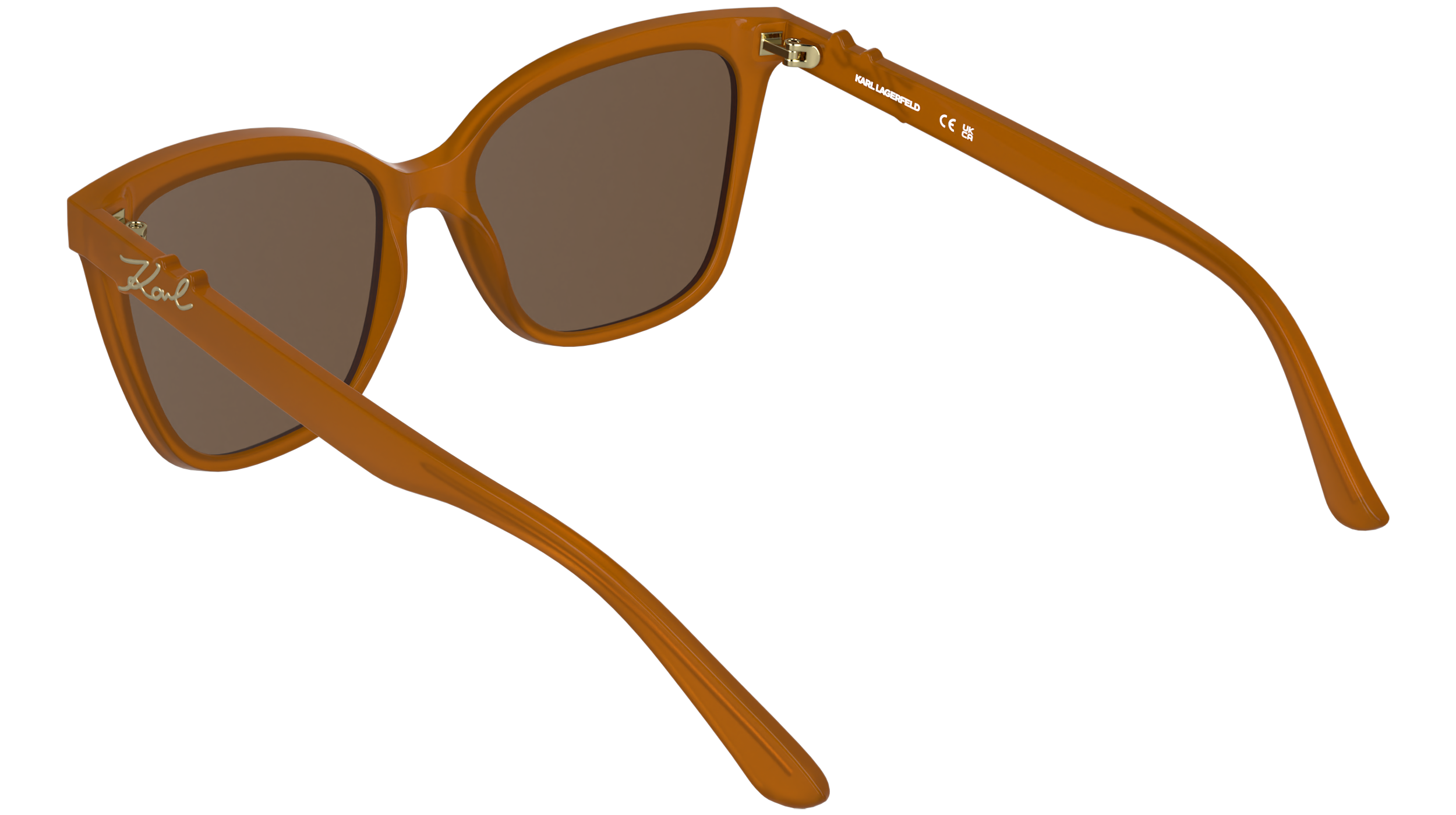 Karl Lagerfeld Vrouw Karl Lagerfeld KL6223S 800 Zonnebrillen Bio-geïnjecteerd Oranje Bruin Kwadraat Normaa