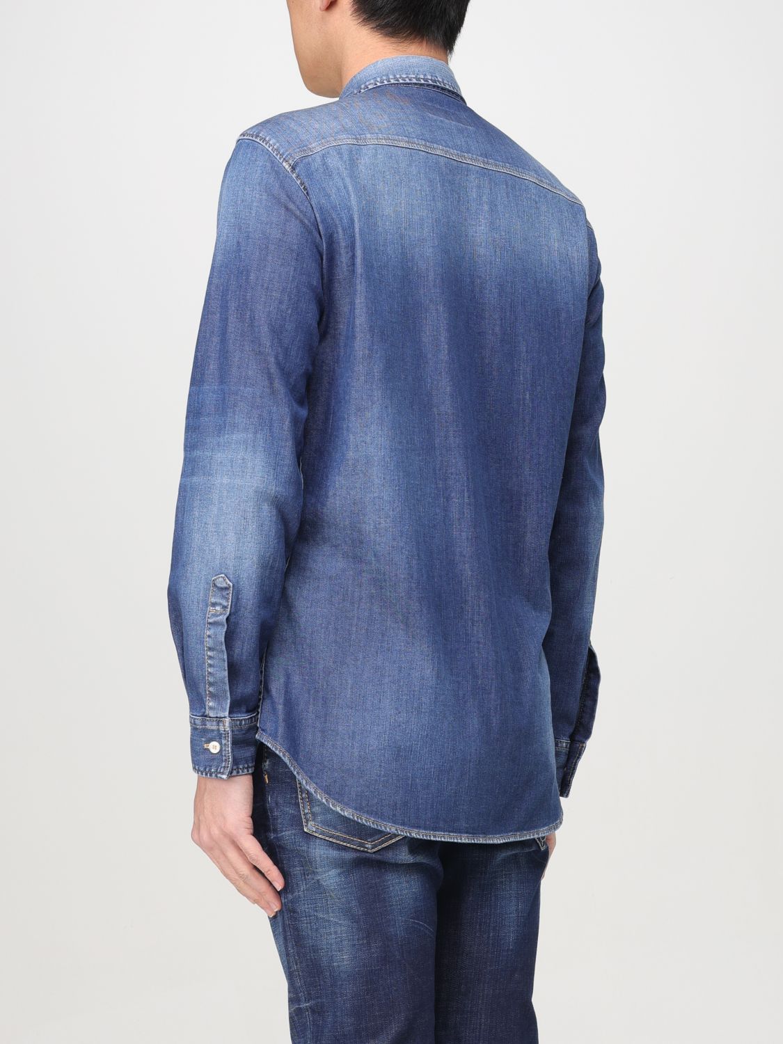 Dark-wash relaxed shirt - Blue