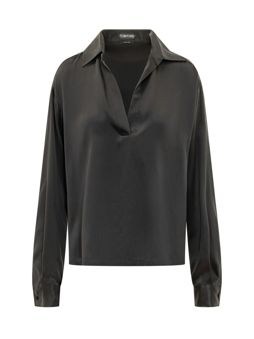 Black Solid Shirt Collar Polos