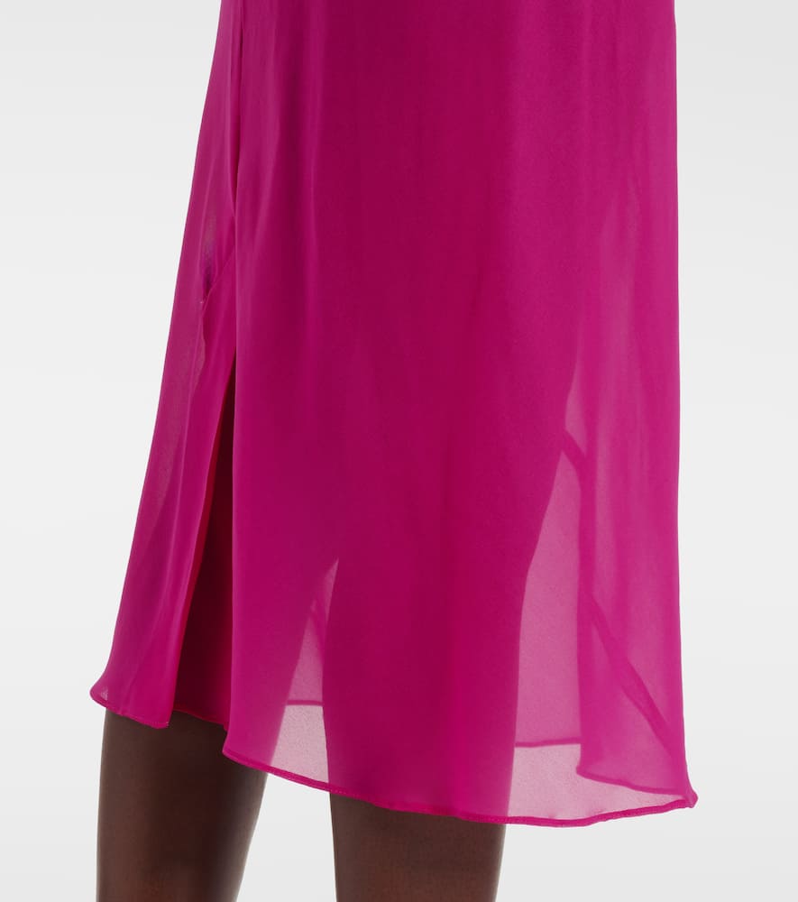 Silk-blend satin midi skirt