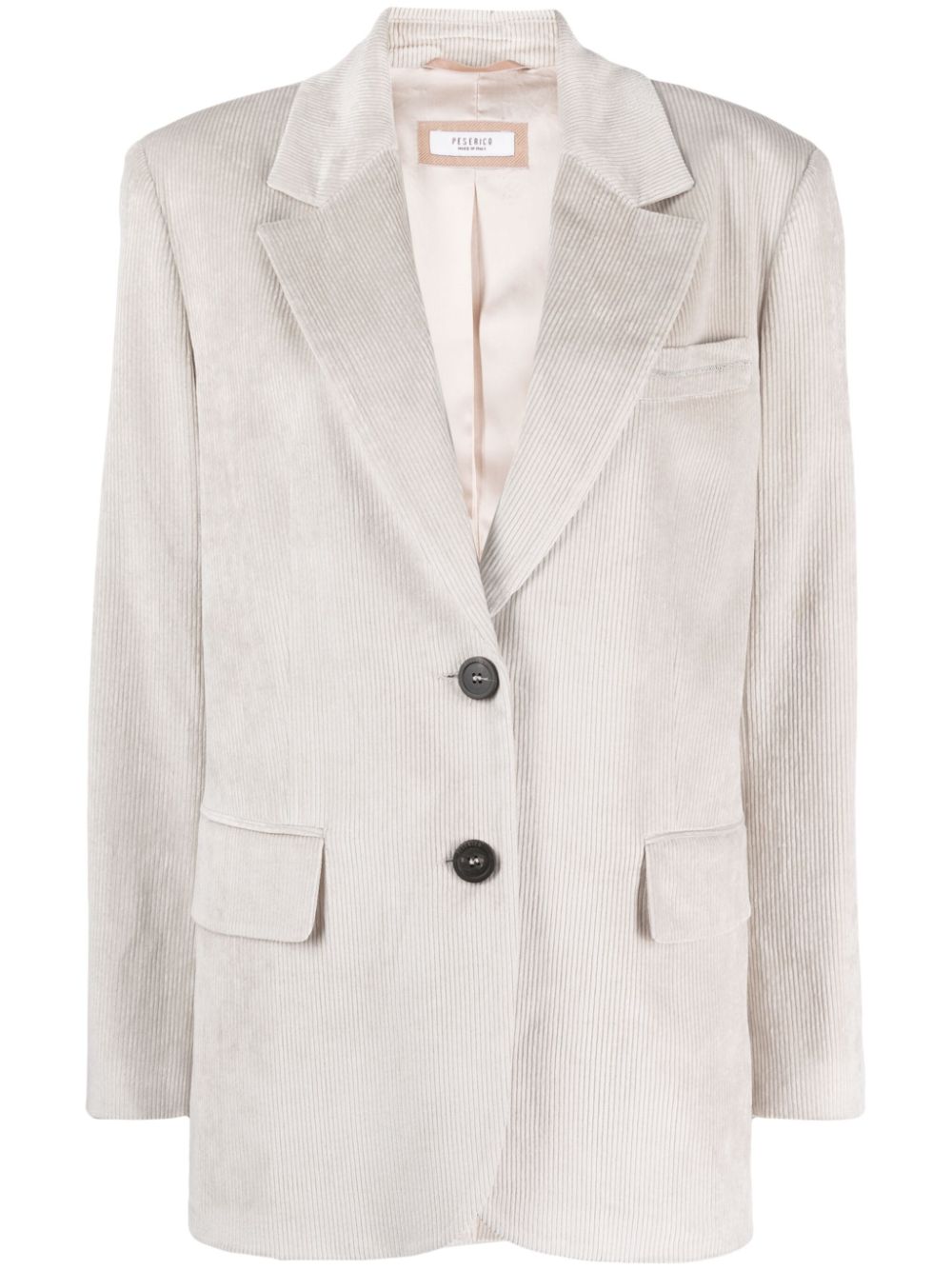 Corduroy single-breasted blazer - Neutrals