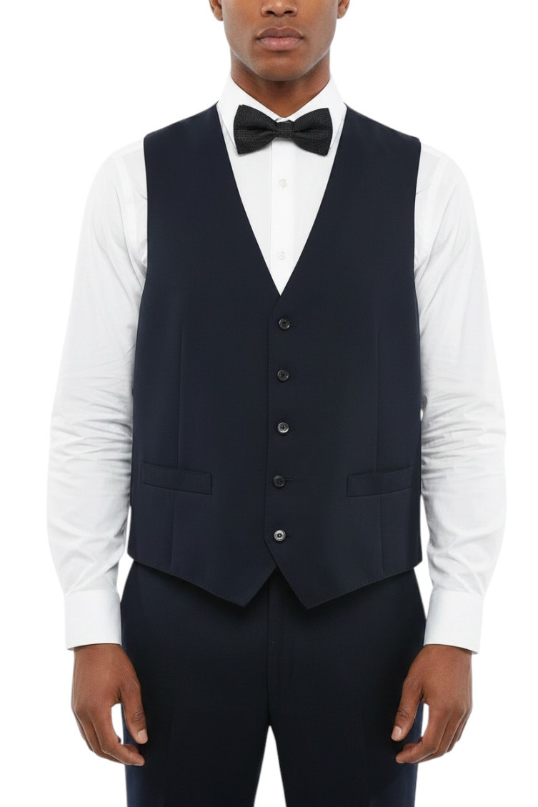 Blue Single Breasted Waistcoat