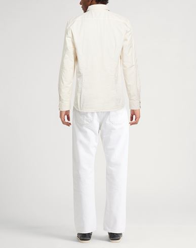 Man Shirt Off white Size L Cotton, Elastane