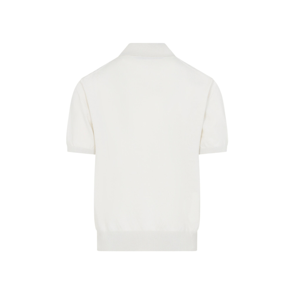 White Regular Polo Sweater
