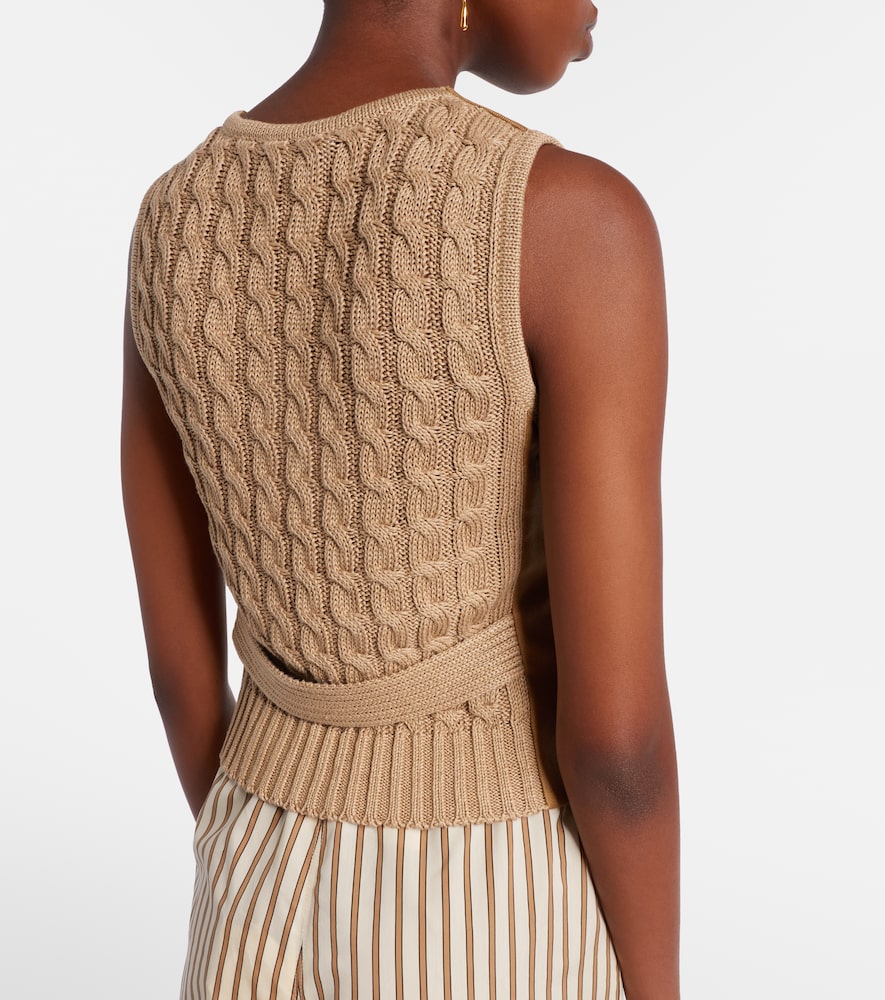 Calibri cable-knit linen vest