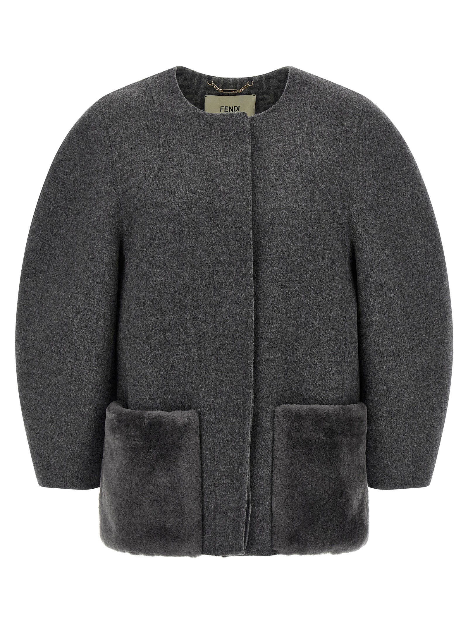 Virgin Wool Cocoon Coat — Gray