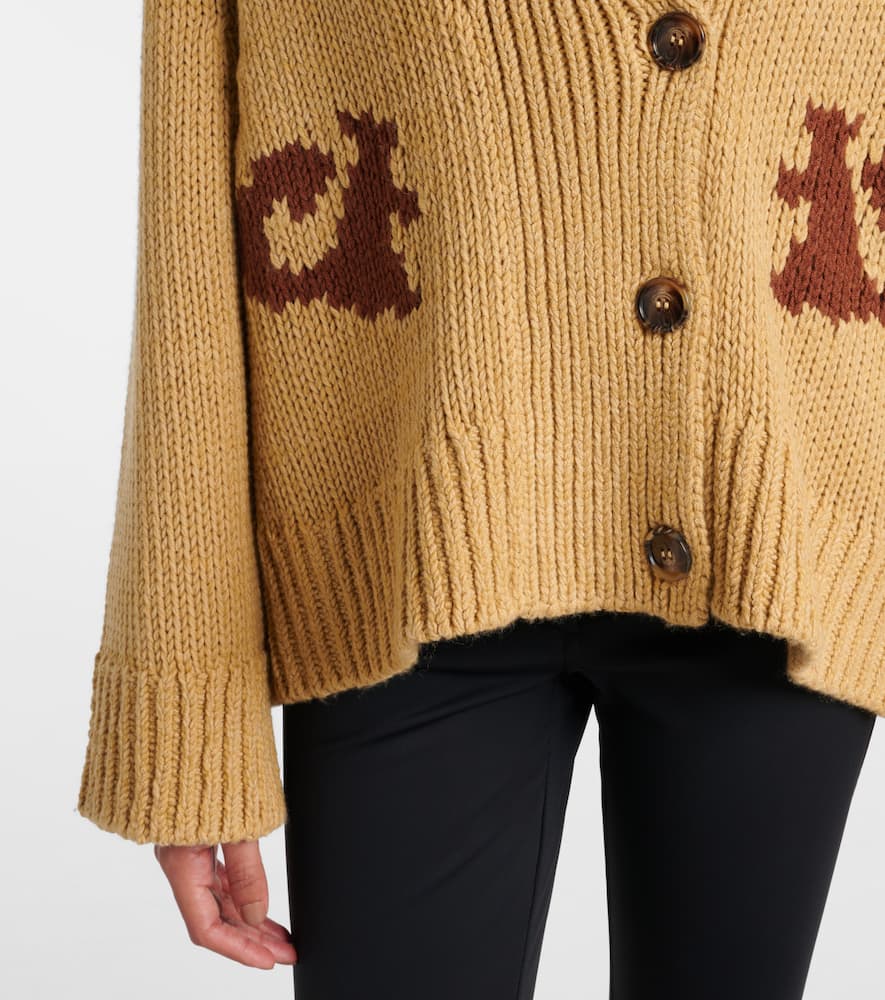Nora intarsia wool-blend cardigan