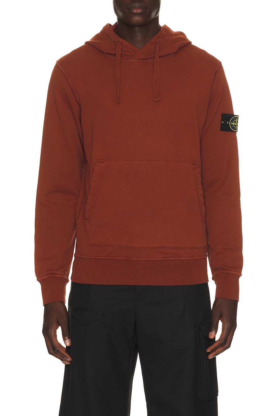 Stone Island Garment Dyed Hoodie in Brick Red - Brick. XL/1X also in