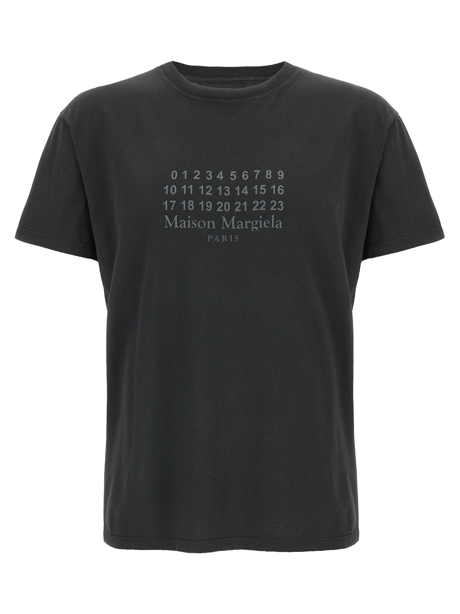 Numeric Signature Print Cotton T-Shirt — Black