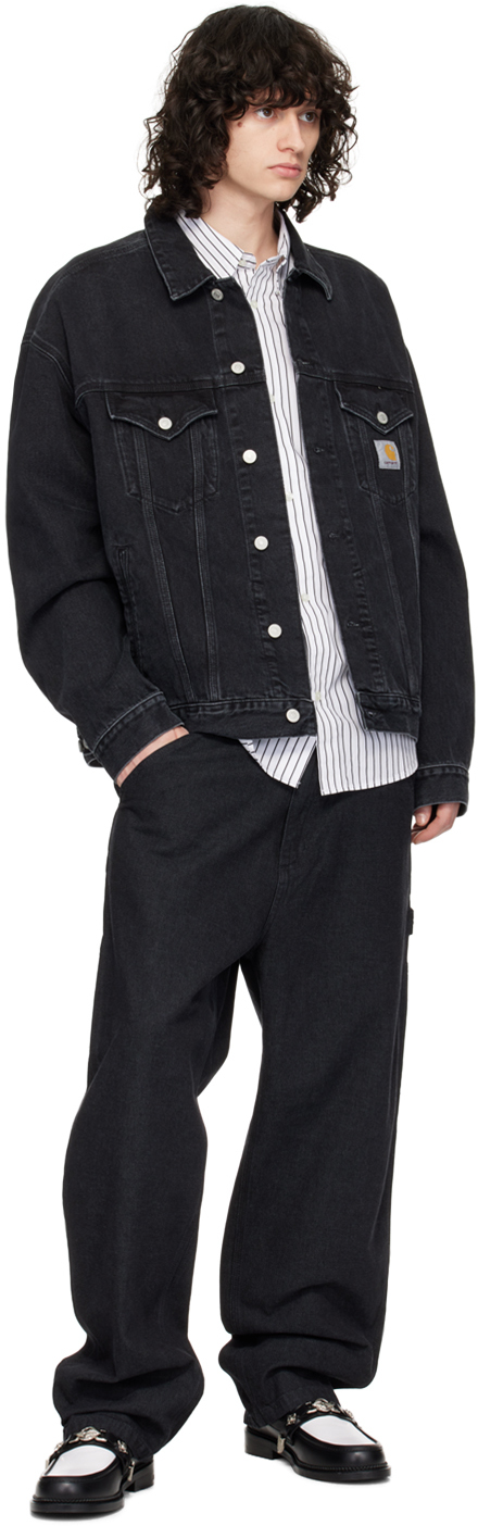 Carhartt Work In Progress Black OG Single Knee Denim Trousers