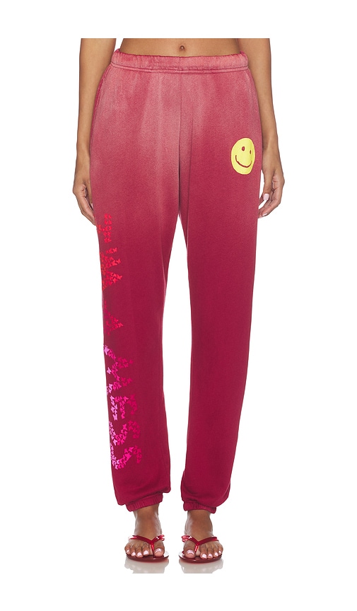 Lauren Moshi Chantria Sweatpant in Maroon Ombre. XS also in S