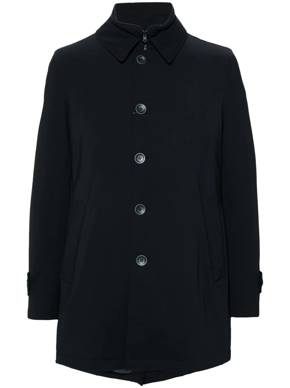 Padded Down Coat — Black