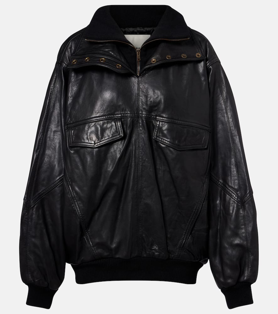 Dorry oversized leather jacket