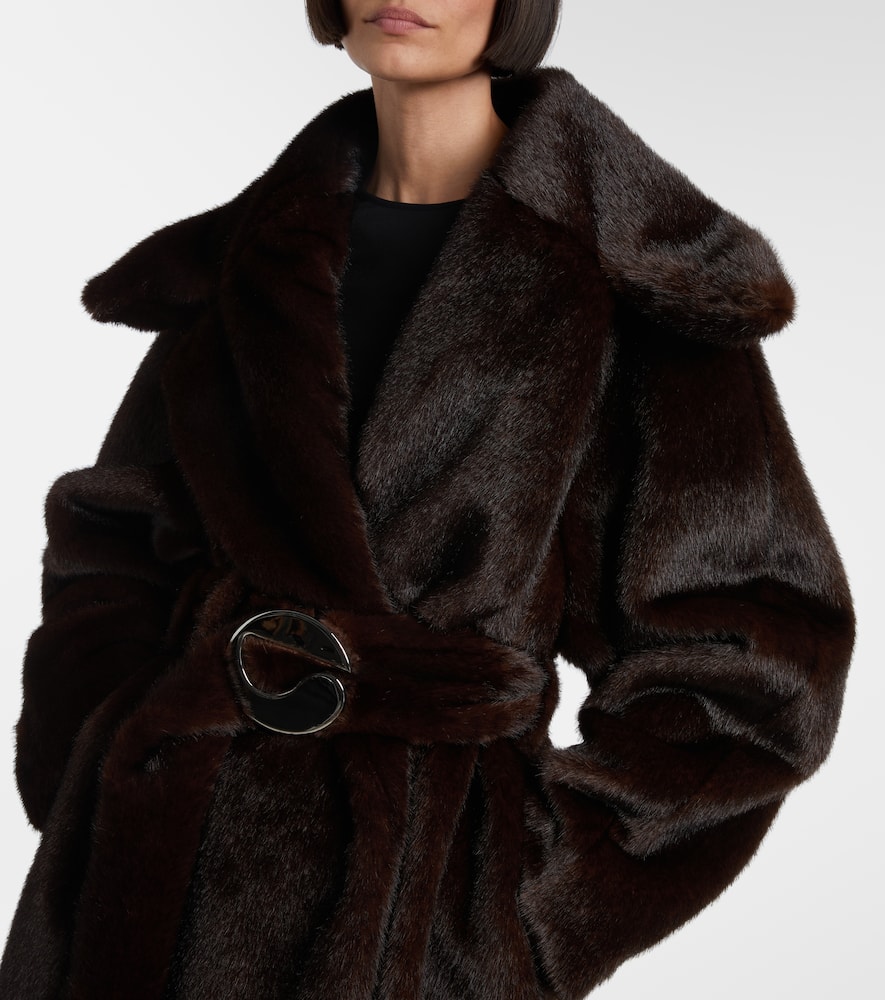 Logo belted coat