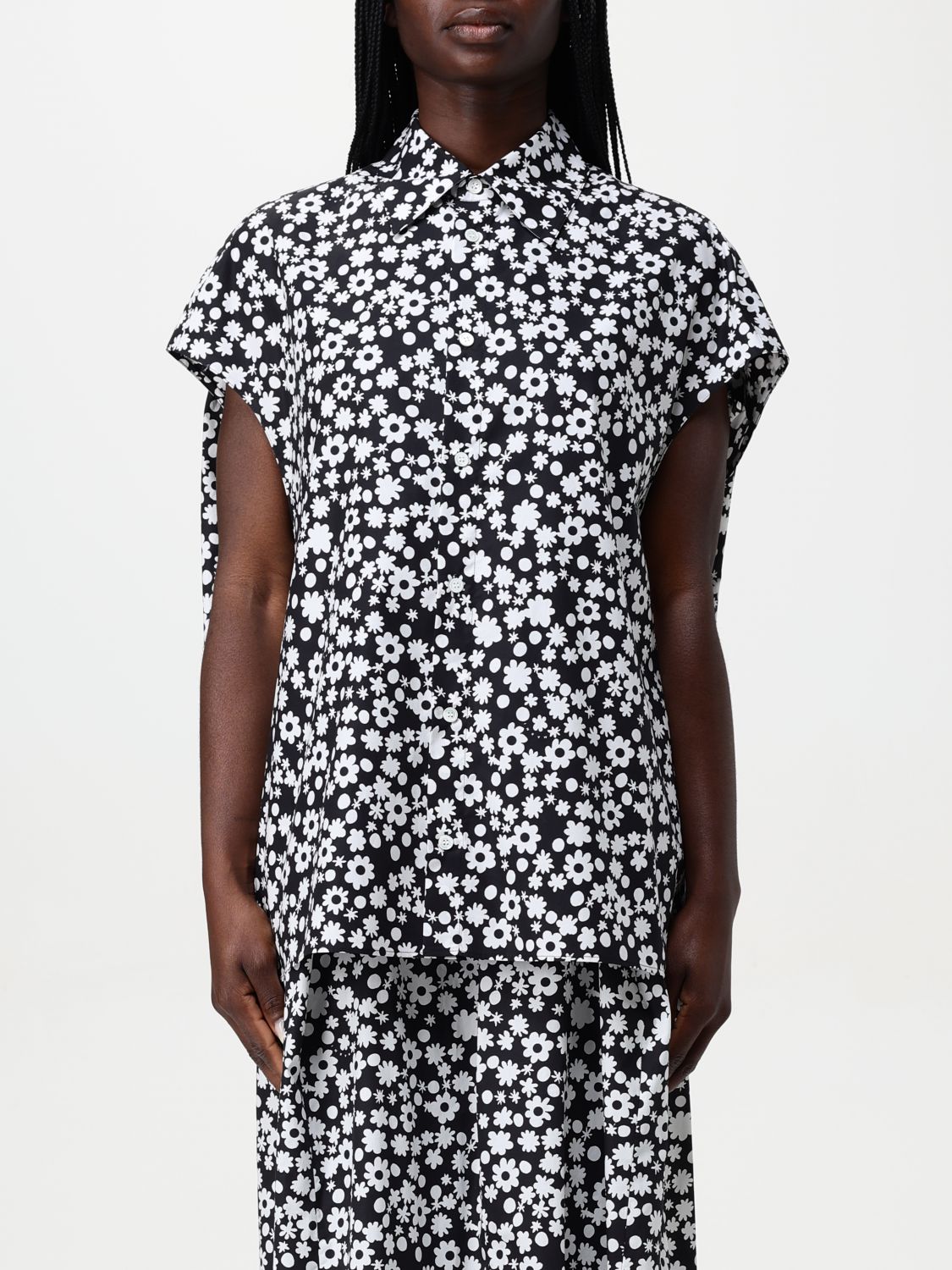 Floral-print shirt - Black