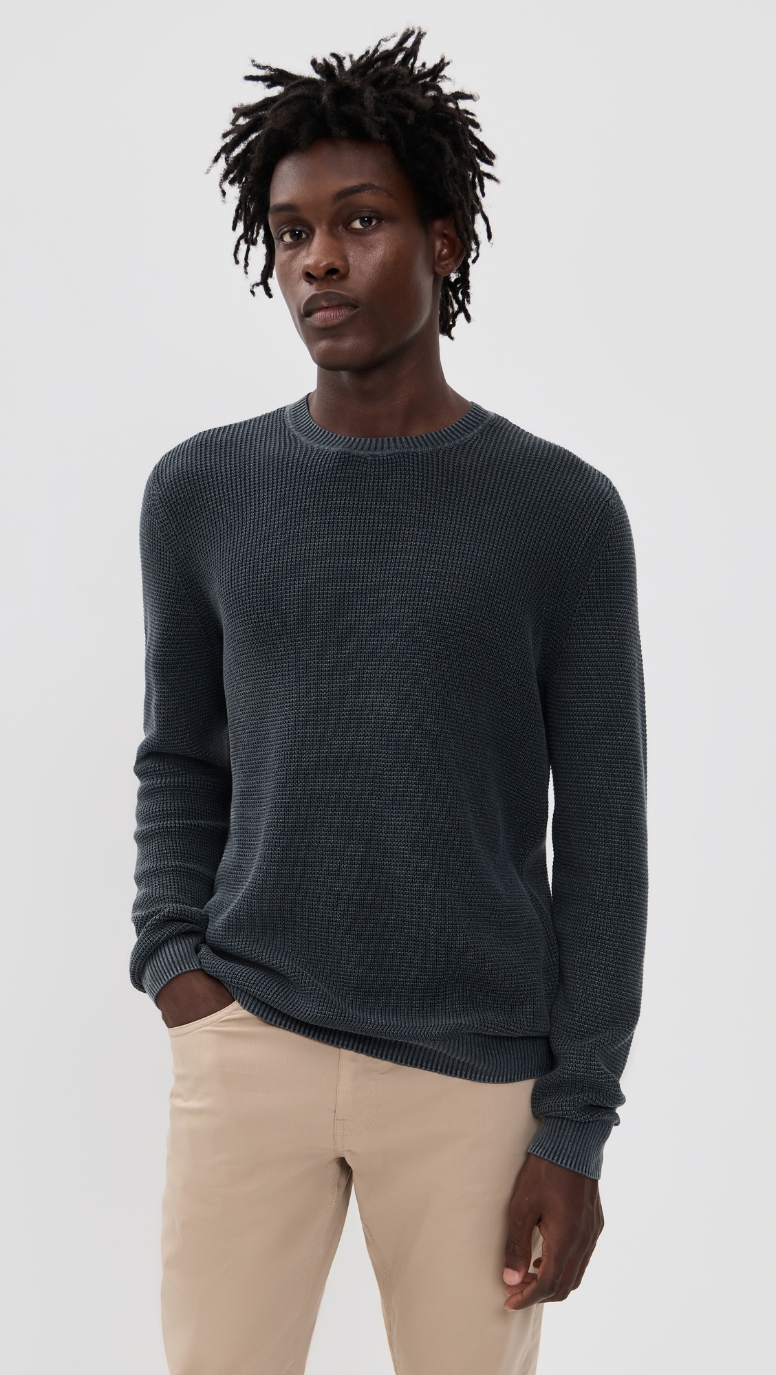 Sunwashed Crew Neck Sweater Faded Black