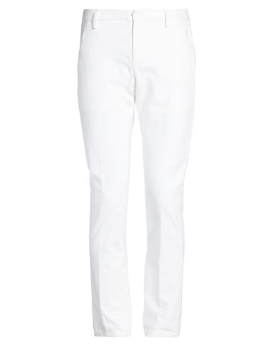 Man Pants White Size 30 Cotton, Elastane