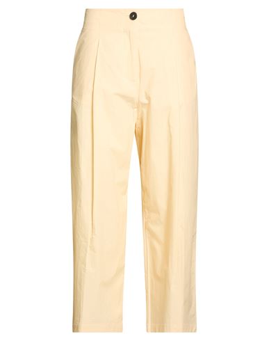 Woman Pants Pastel yellow Size 1 Cotton