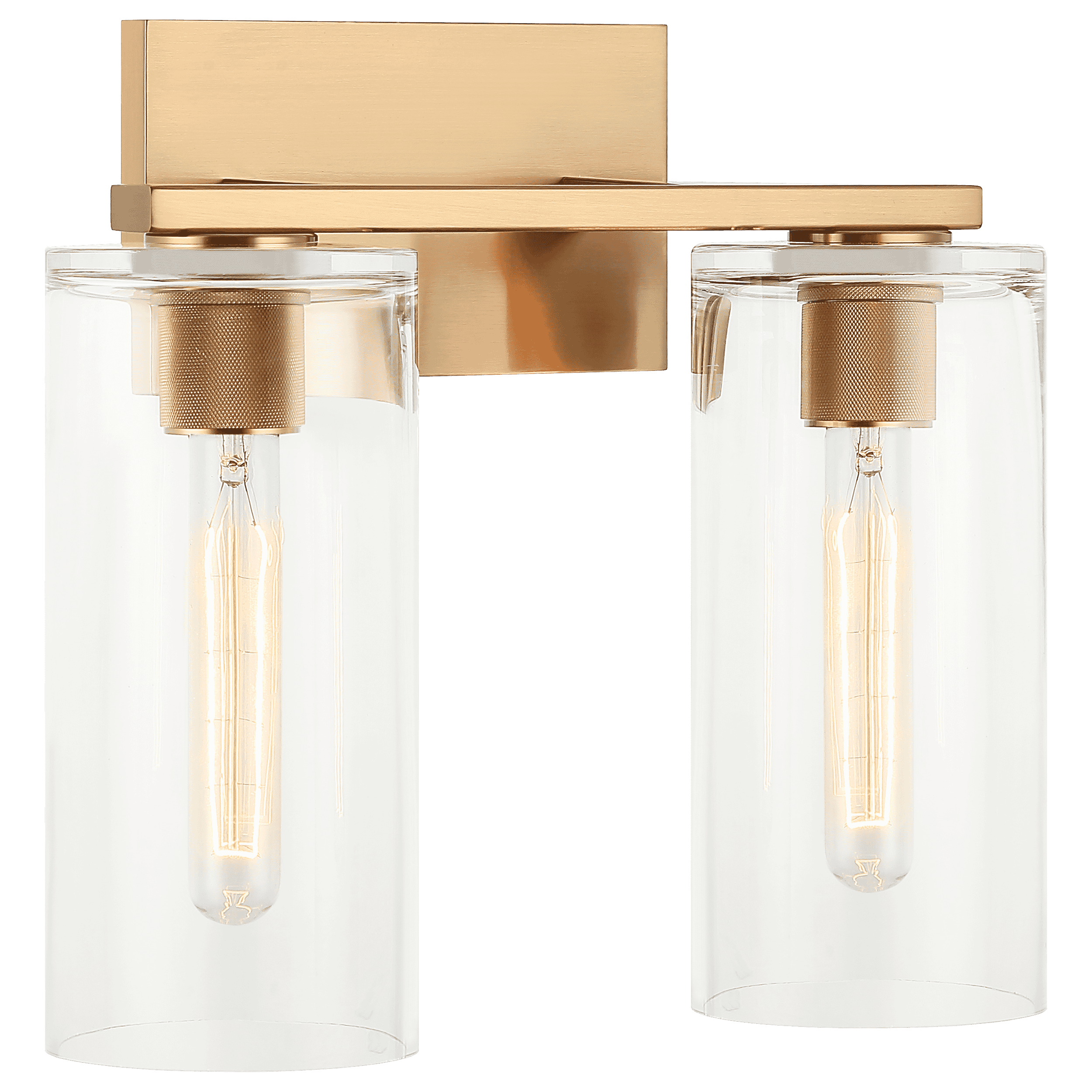 Aged Gold Brass Two Light Wall Sconce from the Lincoln Collection