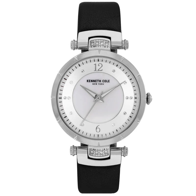 Crystal-Embellished Quartz Watch — Silver