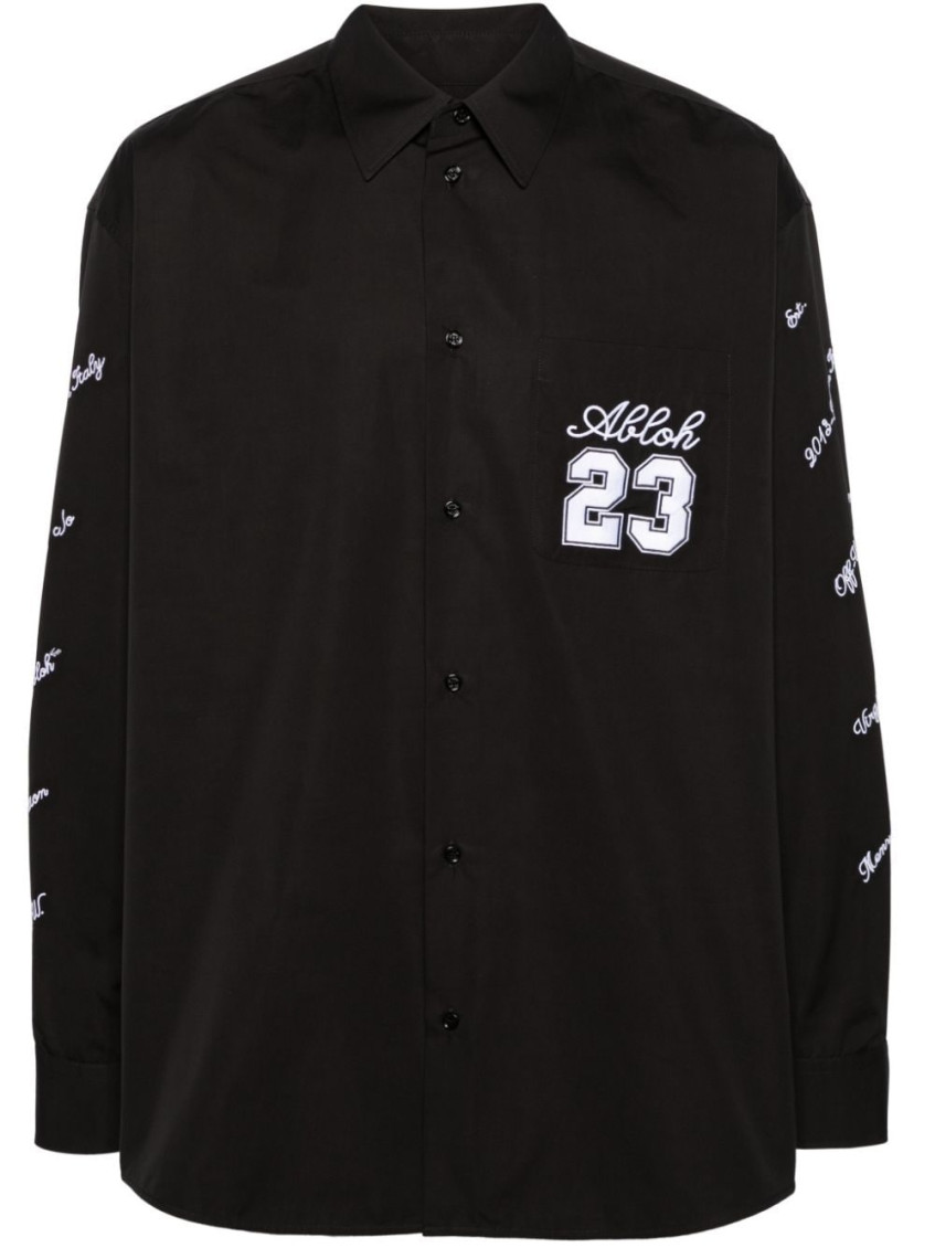 23 Heavycot cotton overshirt - 1001 BLACK WHITE