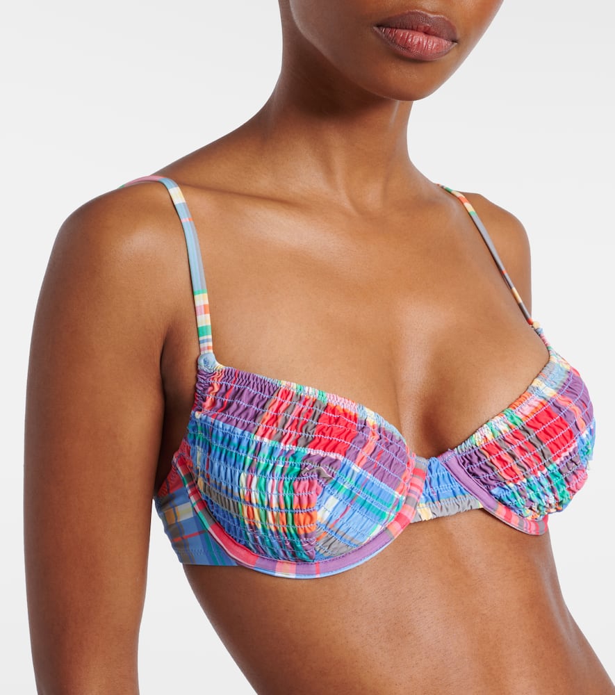 UW Balconette Bra checked bikini top